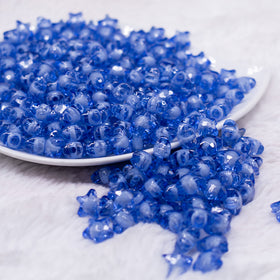 12mm Blue Transparent Star Shaped Bubblegum Beads - 20 Count