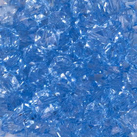 12mm Sky Blue Transparent Cube Faceted Bubblegum Beads