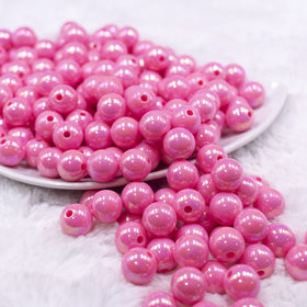 12mm Bubblegum Pink AB Solid Acrylic Bubblegum Beads