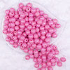 Top view of a pile of 12mm Bubblegum Pink AB Solid Acrylic Bubblegum Beads [20 Count]