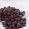 Front view of a pile of 12mm Brown with Clear Rhinestone Bubblegum Beads - Choose Count