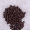 Top view of a pile of 12mm Brown with Clear Rhinestone Bubblegum Beads - Choose Count