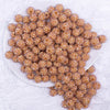 top view of a pile of 12mm Camel Brown Rhinestone AB Bubblegum Beads - Choose Count