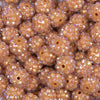 close up view of a pile of 12mm Camel Brown Rhinestone AB Bubblegum Beads - Choose Count