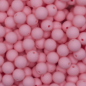 12mm Candy Pink Round Silicone Bead