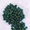 Top view of a pile of 12mm Chameleon Green Rhinestone Bubblegum Beads [10 & 20 Count]