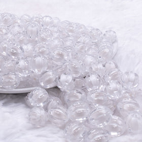 12mm Clear Transparent Pumpkin Shaped Bubblegum Beads
