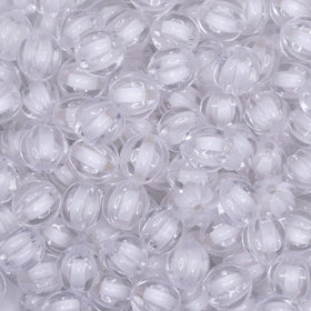 12mm Clear Transparent Pumpkin Shaped Bubblegum Beads