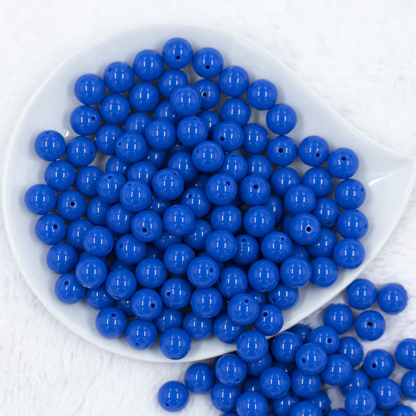 Top view of a pile of 12mm Cobalt Blue Acrylic Bubblegum Beads [20 & 50 Count]