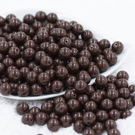 12mm Chocolate Brown Acrylic Bubblegum Beads [20 & 50 Count]