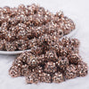 front view of a pile of 12mm Copper Brown Rhinestone AB Bubblegum Beads - Choose Count