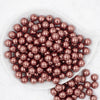 top view of a pile of 12mm Copper Brown Faux Pearl Acrylic Bubblegum Beads [20 Count]