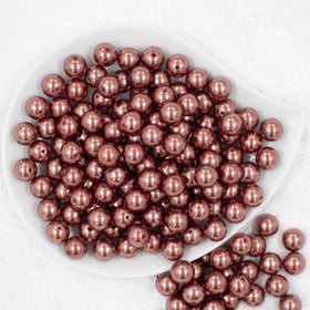 12mm Copper Brown Faux Pearl Acrylic Bubblegum Beads [20 Count]