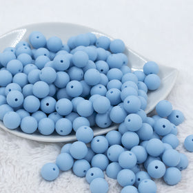 12mm Cornflower Blue Matte Acrylic Bubblegum Beads