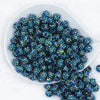 Top view of a pile of 12mm Cosmic Blue Rhinestone AB Bubblegum Beads [10 & 20 Count]