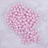 top view of a pile of 12mm Cotton Candy Pink Solid Acrylic Bubblegum Beads