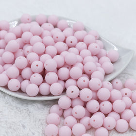 12mm Cotton Candy Pink Matte Acrylic Bubblegum Beads