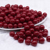 front view of a pile of 12mm Cranberry Red Solid Acrylic Bubblegum Beads - 20 & 50 Count