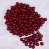 top view of a pile of 12mm Cranberry Red Solid Acrylic Bubblegum Beads - 20 & 50 Count