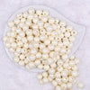 Top view of a pile of 12mm Cream AB Solid Acrylic Bubblegum Beads [20 Count]