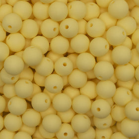 12mm Cream Yellow Round Silicone Bead