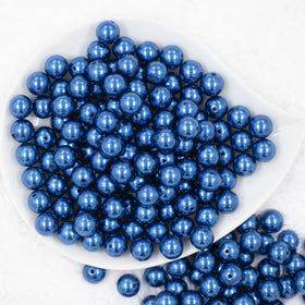 12mm Dark Blue Faux Pearl Acrylic Bubblegum Beads [20 Count]