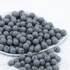 Front view of a pile of 12mm Dark Gray Acrylic Bubblegum Beads [20 & 50 Count]