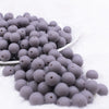 Front view of a pile of 12mm Dark Gray Matte Acrylic Bubblegum Beads