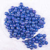 top view of a pile of 12mm Deep Blue AB Solid Acrylic Bubblegum Beads