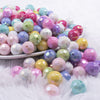front view of a pile of 12mm Mixed Disco AB Solid Acrylic Bubblegum Beads