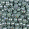 close up view of a pile of 12mm Eucalyptus Green AB Solid Acrylic Bubblegum Beads