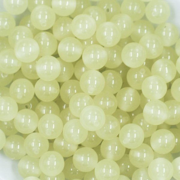 Close up view of a pile of 12mm Glow in the Dark Solid Bubblegum Beads [20 & 50 Count]