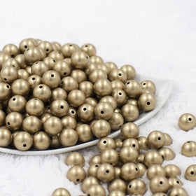 12mm Matte Gold Acrylic Bubblegum Beads [20 & 50 Count]