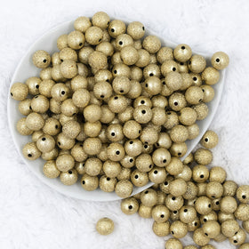 12mm Gold Stardust Bubblegum Beads [20 & 50 Count]