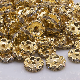12MM Wavy Gold Rondelle Spacer Beads [Set of 10]