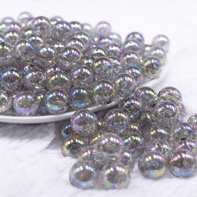12mm Gray Crackle AB Bubblegum Beads