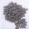 top view of a pile of 12mm Gray Crackle Bubblegum Beads