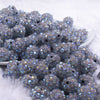 12mm Gray Rhinestone AB Bubblegum Beads - 10 & 20 Count