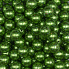 close up view of a pile of 12mm Green with Glitter Faux Pearl Acrylic Bubblegum Beads - 20 Count