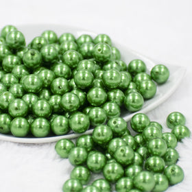 12mm Green Pearl Acrylic Bubblegum Beads [20 Count]