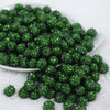 Front view of a pile of 12mm Green Rhinestone Bubblegum Beads [10 & 20 Count]