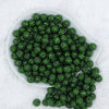 Top view of a pile of 12mm Green Rhinestone Bubblegum Beads [10 & 20 Count]
