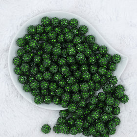 12mm Green Rhinestone Bubblegum Beads [10 & 20 Count]