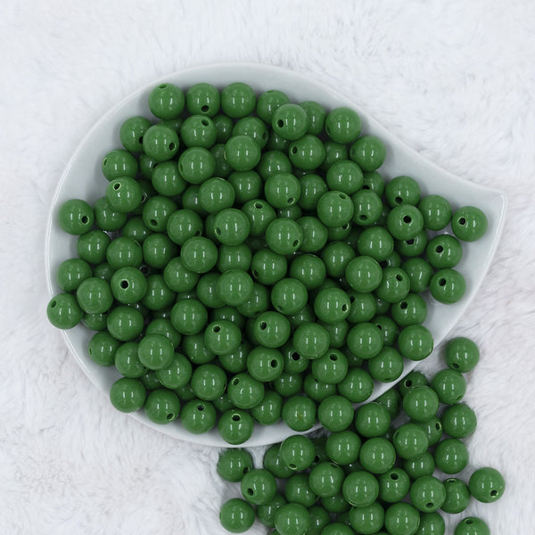Top view of a pile of 12mm Green Acrylic Bubblegum Beads [20 & 50 Count]