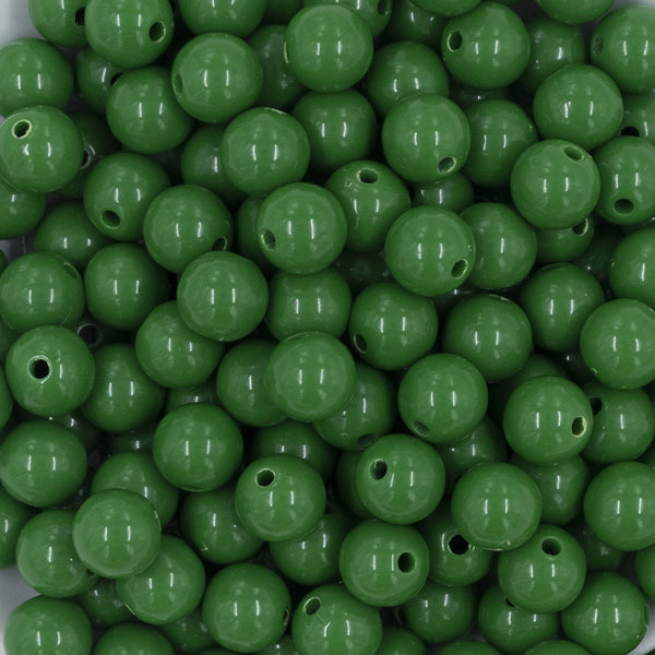 Close up view of a pile of 12mm Green Acrylic Bubblegum Beads [20 & 50 Count]