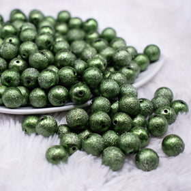 12mm Green Stardust Bubblegum Beads