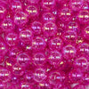 Close up view of a pile of 12mm Hot Pink Crackle Bubblegum Beads