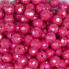 close up view of a pile of 12mm Hot Pink Disco AB Solid Acrylic Bubblegum Beads