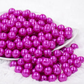 12mm Hot Pink Pearl Acrylic Bubblegum Beads [20 Count]