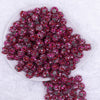 Top view of a pile of 12mm Pink & Red Confetti Rhinestone AB Bubblegum Beads [10 & 20 Count]